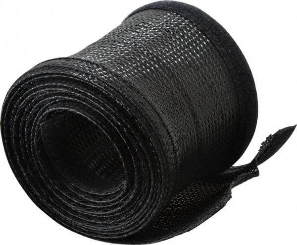 Techflex - Black Braided Cable Sleeve - 10' Coil Length, -103 to 257°F - Makers Industrial Supply