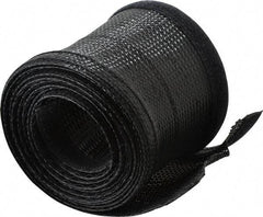 Techflex - Black Braided Cable Sleeve - 10' Coil Length, -103 to 257°F - Makers Industrial Supply