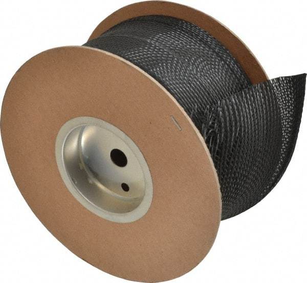 Techflex - Black Braided Cable Sleeve - 25' Coil Length, -103 to 257°F - Makers Industrial Supply