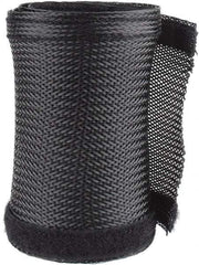 Techflex - Black Braided Cable Sleeve - 3' Coil Length, -103 to 257°F - Makers Industrial Supply