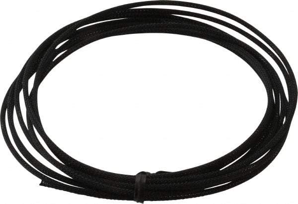 Techflex - Black Braided Expandable Cable Sleeve - 10' Coil Length, -103 to 257°F - Makers Industrial Supply