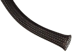 Techflex - Black Braided Expandable Cable Sleeve - 500' Coil Length, -103 to 257°F - Makers Industrial Supply