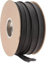 Techflex - Black Braided Expandable Cable Sleeve - 250' Coil Length, -103 to 257°F - Makers Industrial Supply