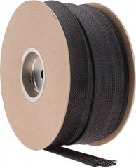 Techflex - Black Braided Expandable Cable Sleeve - 200' Coil Length, -103 to 257°F - Makers Industrial Supply