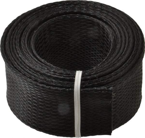 Techflex - Black Braided Expandable Cable Sleeve - 10' Coil Length, -103 to 257°F - Makers Industrial Supply