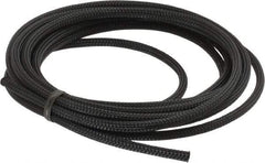 Techflex - Black Braided Expandable Cable Sleeve - 10' Coil Length, -103 to 257°F - Makers Industrial Supply