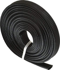 Techflex - Black Braided Expandable Cable Sleeve - 10' Coil Length, -103 to 257°F - Makers Industrial Supply