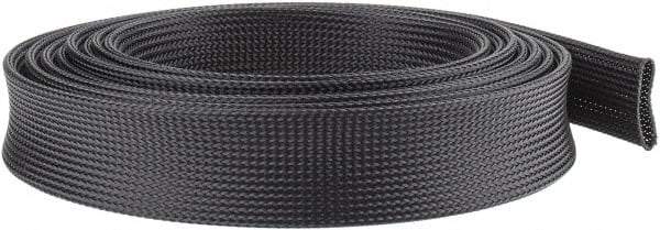 Techflex - Black Braided Expandable Cable Sleeve - 10' Coil Length, -103 to 257°F - Makers Industrial Supply