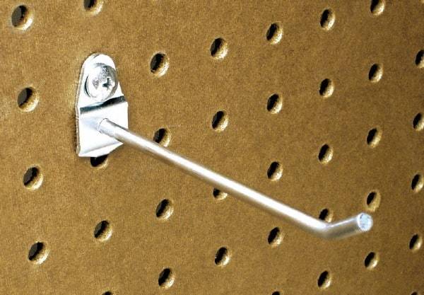 Triton - 3/16" Diam, 4" Long Single Angled End Pegboard Hook - 4-5/8" Projection, 30° Bend, 1/2" Bend Length, Steel - Makers Industrial Supply