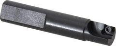 Cutting Tool Technologies - 1/2" Cut Diam, 0.23" Max Depth of Cut, 1/2" Shank Diam, 2.62" OAL, Indexable Square Shoulder Centercutting End Mill - SDEB 21.51 Inserts, Flatted Shank, 90° Lead Angle - Makers Industrial Supply