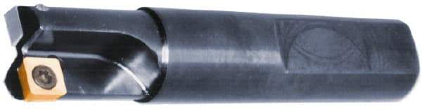 Cutting Tool Technologies - 1/2" Cut Diam, 0.22" Max Depth of Cut, 1/2" Shank Diam, 2.62" OAL, Indexable Square Shoulder End Mill - SPEH 222 Inserts, Weldon Shank, 90° Lead Angle - Makers Industrial Supply