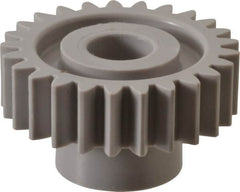 Made in USA - 20 Pitch, 1-1/4" Pitch Diam, 1.35" OD, 25 Tooth Spur Gear - 3/8" Face Width, 3/8" Bore Diam, 47/64" Hub Diam, 20° Pressure Angle, Acetal - Makers Industrial Supply