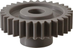 Made in USA - 20 Pitch, 1-1/2" Pitch Diam, 1.6" OD, 30 Tooth Spur Gear - 3/8" Face Width, 3/8" Bore Diam, 47/64" Hub Diam, 20° Pressure Angle, Acetal - Makers Industrial Supply