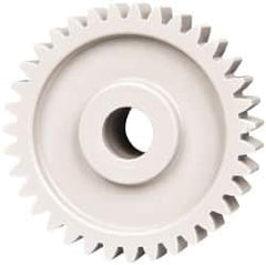 Made in USA - 20 Pitch, 1-3/4" Pitch Diam, 1.85" OD, 35 Tooth Spur Gear - 3/8" Face Width, 3/8" Bore Diam, 47/64" Hub Diam, 20° Pressure Angle, Acetal - Makers Industrial Supply