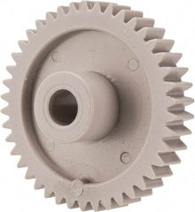 Made in USA - 20 Pitch, 2.1" Pitch Diam, 2.2" OD, 42 Tooth Spur Gear - 3/8" Face Width, 3/8" Bore Diam, 47/64" Hub Diam, 20° Pressure Angle, Acetal - Makers Industrial Supply