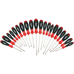 Wiha - 20 Piece Slotted, Phillips, Torx, Square & Pozidriv Screwdriver Set - Bit Sizes: Philips #0, #1 & #2, Posidriv Point #1 & #2, Torx T-6, T-8, T-10, T-15, T-20, T-25 & T-30, Comes in Box - Makers Industrial Supply