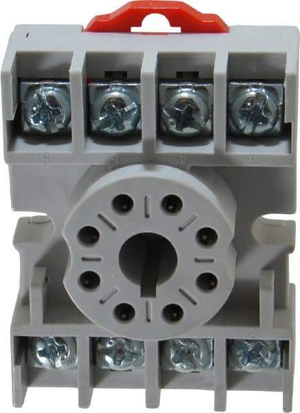 Eaton Cutler-Hammer - 8 Pins, 250 VAC/VDC, 10 and 15 Amp, Octal Relay Socket - DIN Rail Mount, Panel Mount, Screw Clamp Terminal - Makers Industrial Supply