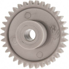 Made in USA - 24 Pitch, 1.416" Pitch Diam, 1-1/2" OD, 34 Tooth Spur Gear - 1/4" Face Width, 1/4" Bore Diam, 39/64" Hub Diam, 20° Pressure Angle, Acetal - Makers Industrial Supply