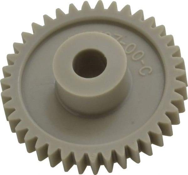 Made in USA - 48 Pitch, 1-5/8" Pitch Diam, 1.708" OD, 39 Tooth Spur Gear - 1/4" Face Width, 5/16" Bore Diam, 43/64" Hub Diam, 20° Pressure Angle, Acetal - Makers Industrial Supply