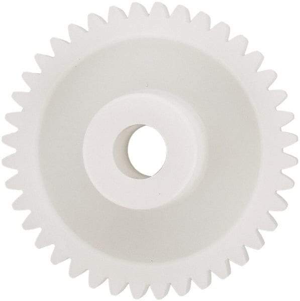 Made in USA - 48 Pitch, 1.666" Pitch Diam, 1-3/4" OD, 40 Tooth Spur Gear - 1/4" Face Width, 5/16" Bore Diam, 43/64" Hub Diam, 20° Pressure Angle, Acetal - Makers Industrial Supply