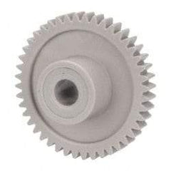 Made in USA - 32 Pitch, 1-3/8" Pitch Diam, 1-7/16" OD, 44 Tooth Spur Gear - 3/16" Face Width, 1/4" Bore Diam, 39/64" Hub Diam, 20° Pressure Angle, Acetal - Makers Industrial Supply