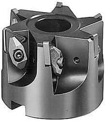 APT - 8 Inserts, 6" Cut Diam, 2" Arbor Diam, 2-3/4" Max Depth of Cut, Indexable Square-Shoulder Face Mill - 0/90° Lead Angle, 2-3/4" High, TNMG 43. Insert Compatibility, Series DM - Makers Industrial Supply