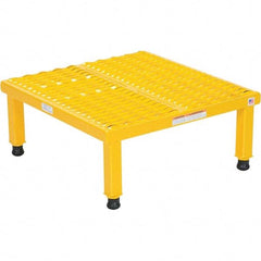 Vestil - 9" High x 24" Wide x 24" Deep, Yellow Step Stand - Steel, 500 Lb Capacity - Makers Industrial Supply