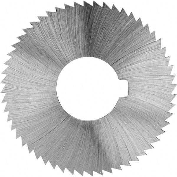 Made in USA - 2-1/4" Diam x 0.023" Blade Thickness x 5/8" Arbor Hole Diam, 60 Tooth Slitting and Slotting Saw - Arbor Connection, Right Hand, Uncoated, High Speed Steel, Concave Ground, Contains Keyway - Makers Industrial Supply