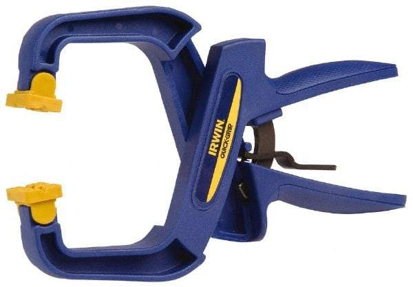 Irwin - 4" Jaw Opening Capacity, 3" Throat Depth, Spring Clamp - 75 Lb Clamping Pressure, 8" OAL - Makers Industrial Supply