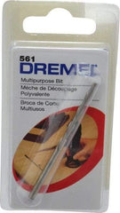 Dremel - 1/8" Cutting Diam, Upcut Spiral Router Bit - Uncoated, Right Hand Cut, High Speed Steel, 1-25/64" OAL x 1/8" Shank Diam, Cut-Out, 45° Helix Angle - Makers Industrial Supply