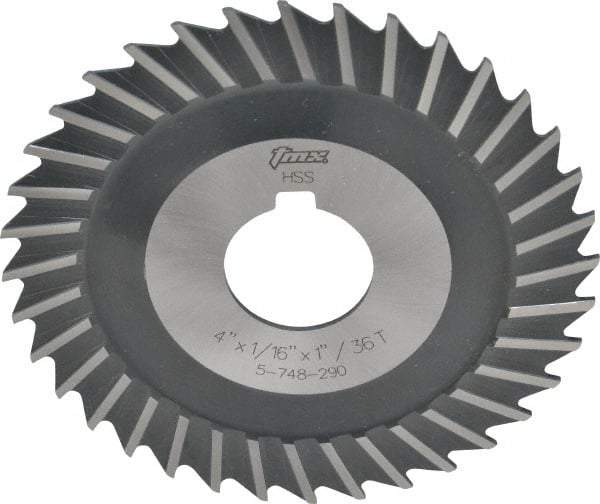 Value Collection - 4" Blade Diam x 1/16" Blade Thickness, 1" Hole, 36 Teeth, High Speed Steel Side Chip Saw - Straight Tooth, Arbor Connection, Uncoated - Makers Industrial Supply