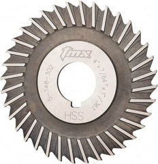 Value Collection - 4" Blade Diam x 7/64" Blade Thickness, 1" Hole, 36 Teeth, High Speed Steel Side Chip Saw - Straight Tooth, Arbor Connection, Uncoated - Makers Industrial Supply