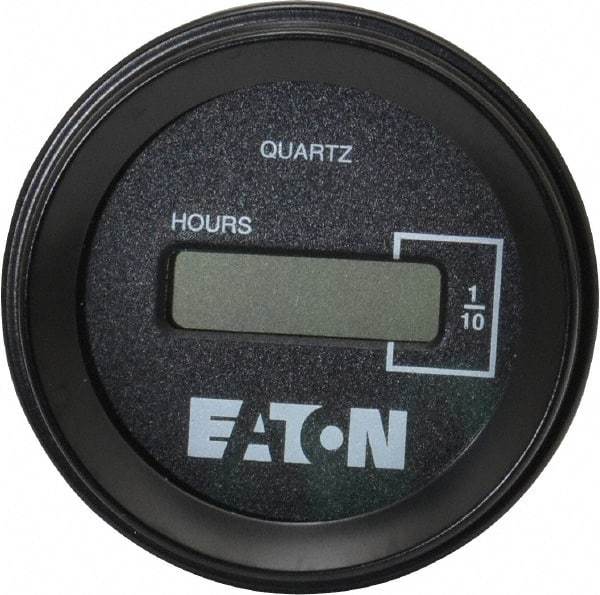 Durant - Supertwist LCD Display Hour Meter - 58.4mm High, 48DC-150DC Voltage, Solid State Hourmeter Round - Makers Industrial Supply