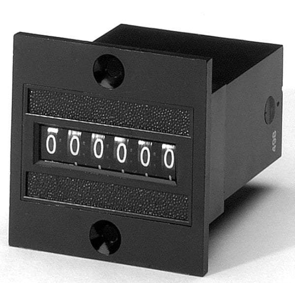 Durant - 6 Digit Wheel Display Counter - 1 Inch High, 24VDC Voltage, Miniature Electric Counters - Makers Industrial Supply