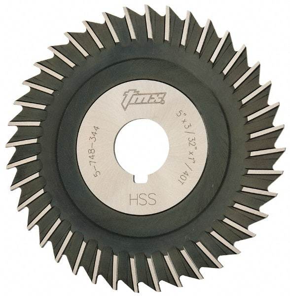 Value Collection - 5" Blade Diam x 3/32" Blade Thickness, 1" Hole, 40 Teeth, High Speed Steel Side Chip Saw - Straight Tooth, Arbor Connection, Uncoated - Makers Industrial Supply