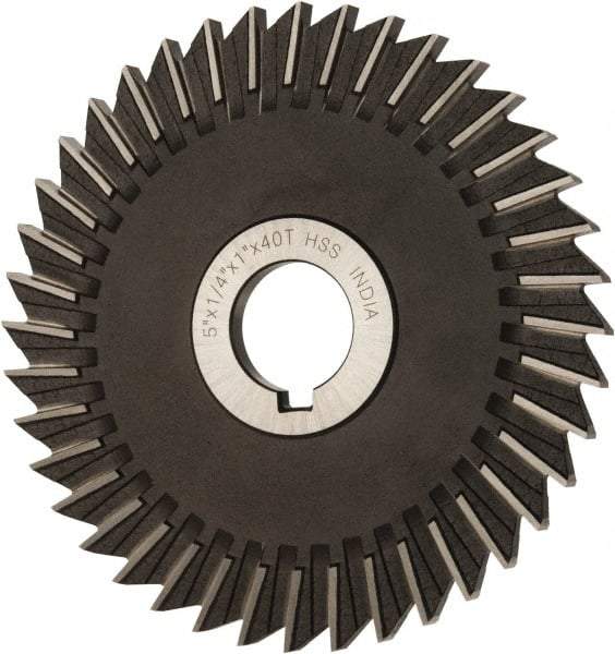 Value Collection - 5" Blade Diam x 1/4" Blade Thickness, 1" Hole, 40 Teeth, High Speed Steel Side Chip Saw - Straight Tooth, Arbor Connection, Uncoated - Makers Industrial Supply