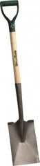 UnionTools - 12" High x 7-1/4" Wide Square Steel Spade - 28" Long Wood D-Grip Handle, Turned - Makers Industrial Supply