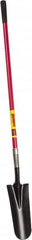 Razor-Back - 14" High x 6" Wide Tapered Steel Spade - 48" Long Fiberglass Straight Handle, Front Turned - Makers Industrial Supply