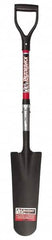 Razor-Back - 16" High x 6" Wide Tapered Steel Spade - 30" Long Fiberglass D-Grip Handle, Front Turned - Makers Industrial Supply