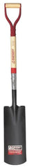 Razor-Back - 16" High x 6-1/2" Wide Square Steel Spade - 29" Long Wood D-Grip Handle, Front Turned - Makers Industrial Supply