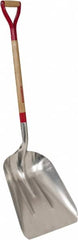 Razor-Back - 19-3/4" High x 15-1/4" Wide Square Aluminum Shovel - 36" Long Wood D-Grip Handle - Makers Industrial Supply