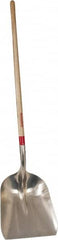 Razor-Back - 17-3/4" High x 14-1/4" Wide Square Aluminum Shovel - 48" Long Wood Straight Handle - Makers Industrial Supply