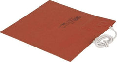 Made in USA - 6" Long x 6" Wide, Square, Silicon Rubber, Standard Heat Blanket - 120 Volt, Plain Back, Use with Metal Containers - Makers Industrial Supply