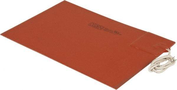 Value Collection - 9" Long x 6" Wide, Rectangular, Silicon Rubber, Standard Heat Blanket - 120 Volt, Plain Back, Use with Metal Containers - Makers Industrial Supply