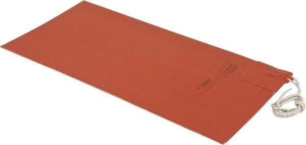 Value Collection - 12" Long x 6" Wide, Rectangular, Silicon Rubber, Standard Heat Blanket - 120 Volt, Adhesive Back, Use with Metal Containers - Makers Industrial Supply