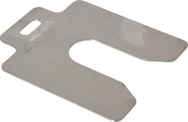 Made in USA - 10 Piece, 3 Inch Long x 3 Inch Wide x 0.05 Inch Thick, Slotted Shim Stock - Stainless Steel, 7/8 Inch Wide Slot - Makers Industrial Supply