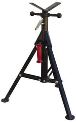 Value Collection - 1/4" to 12" Pipe Capacity, Portable Folding Vee-Head Stand - 27" to 41" High, 2,000 Lb Capacity - Makers Industrial Supply