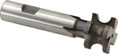 Made in USA - 1/4" Radius, 1/2" Circle Diam, 1-1/4" Diam x 0.822" Wide Cut, High Speed Steel Concave Radius Cutter - 4" OAL, 3/4" Shank Diam, Shank Connection, Uncoated, Form Relieved, 4 Teeth, Weldon Flat - Makers Industrial Supply