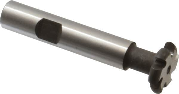 Made in USA - 3/32" Radius, 3/16" Circle Diam, 7/8" Cutter Diam, Shank Connection, Convex Radius Cutter - 1/2" Shank Diam, 3" OAL, High Speed Steel, Uncoated, Form Relieved, 6 Teeth, Weldon Flat - Makers Industrial Supply