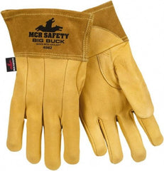 MCR Safety - Size M Unlined Deerskin Welding Glove - Tan, Pair - Makers Industrial Supply